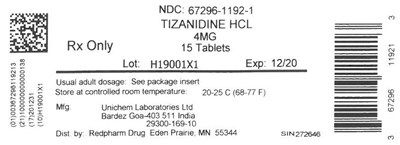Label (Tizanidine 67296 1192)